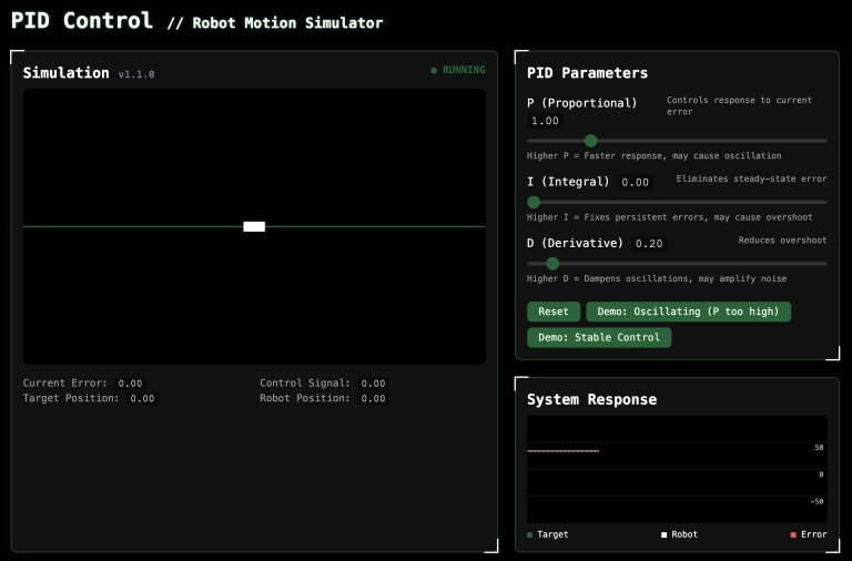 PID Control // Robot Motion Simulator